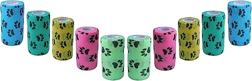 Miniatura 377 de Cinta adhesiva para veterinarios (negro) (paquete de 2) (4 pulgadas x 15 pies), autoadhesiva, adherente, cohesiva, flexible, autoadhesiva, rollo