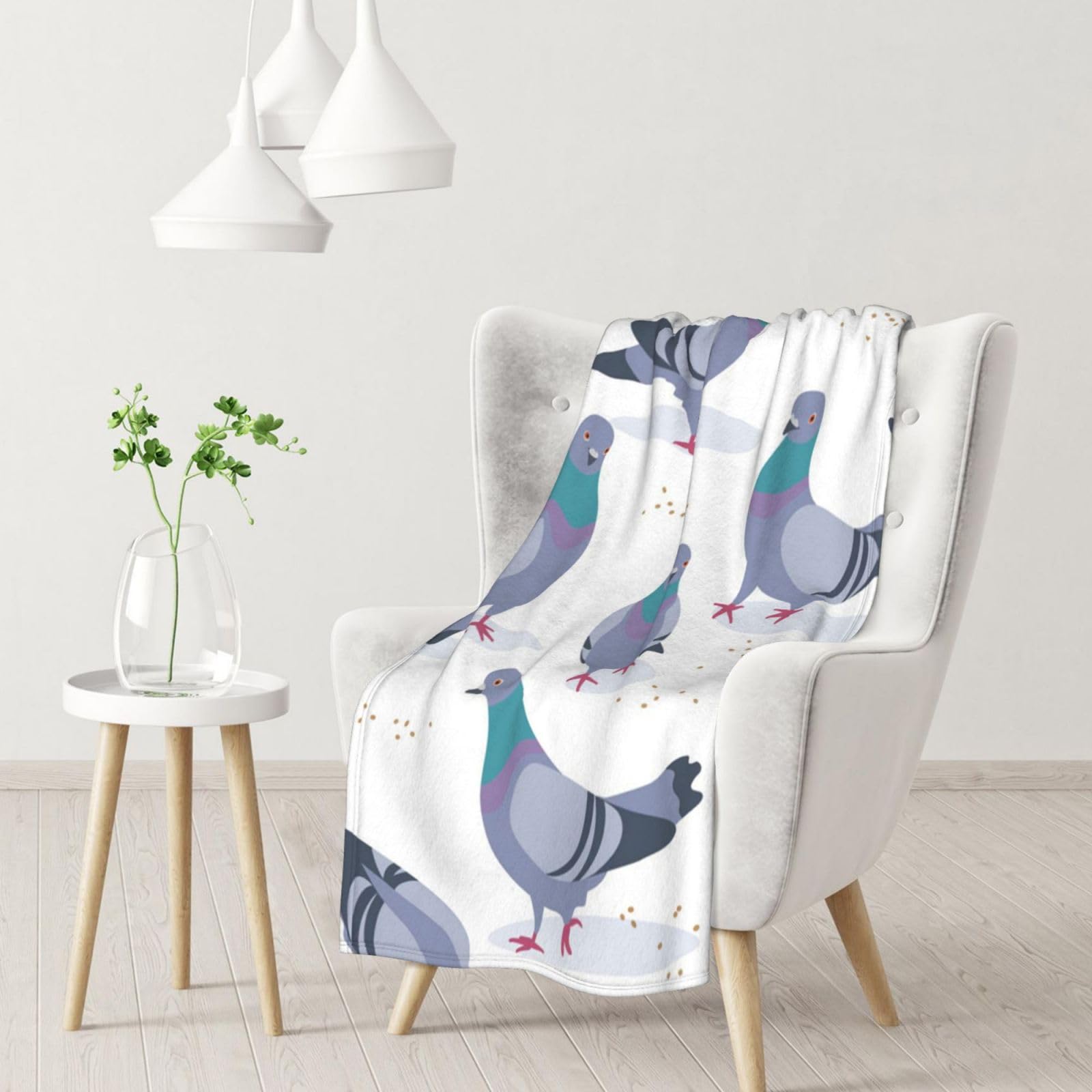 gawuoab Bluish Pigeons Soft Cozy Blankets Throw Flannel Blanket for Couch