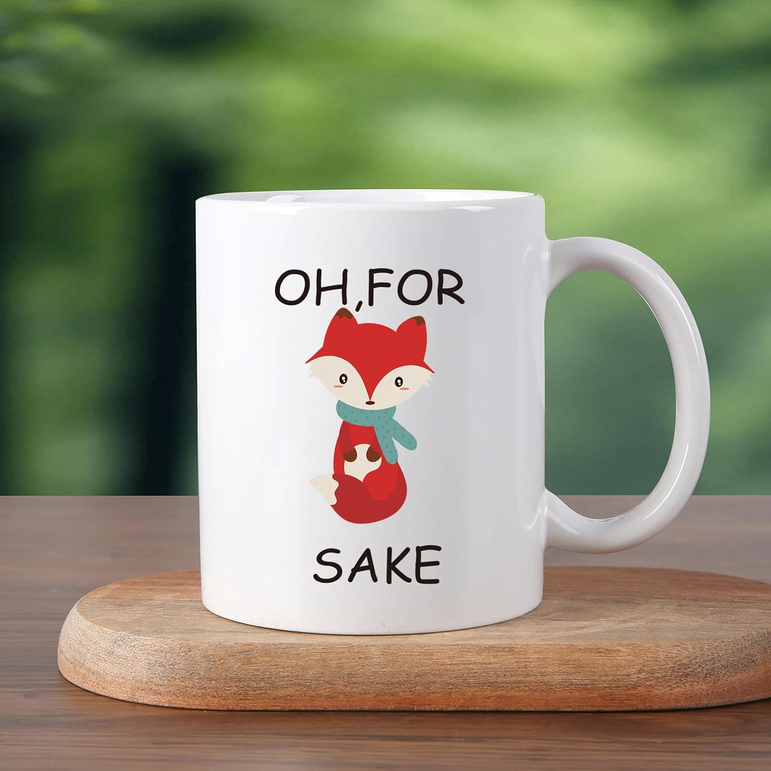 Fox Ceramic Mug, Oh, For Fox Sake Coffee Mug - 11 oz Funny Gift for Friends, Sister, Coworker, Valentine's Day, Christmas - Image 3