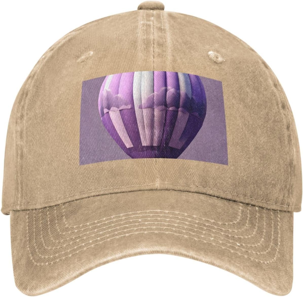 Hot Air Balloon Print Cowboy Hat Personalized Baseball Cap Fashion Hat Cap Funny Gifts for Women Men Natural