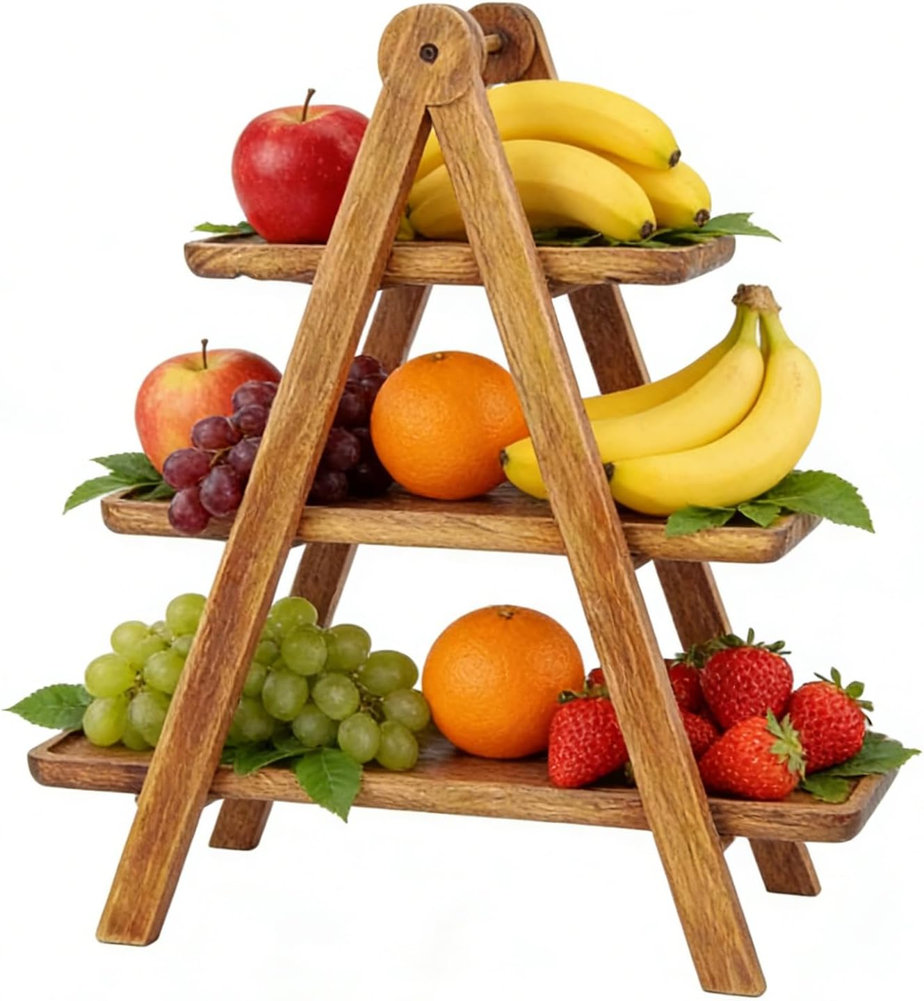 Elegant Rustic Tiered Wood Display Stand Detachable Rectangular Platter Multi Functional Tabletop Organizer Sophisticated Appetizer Buffet Riser Natural Timber Aesthetic Accessory