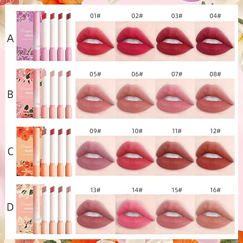 Miniatura 4 de Cigarette - Lápiz labial mate, 4 colores nude, terciopelo, humedad del aire, brillo labial, 24 horas, resistente al agua, de larga duración, juego