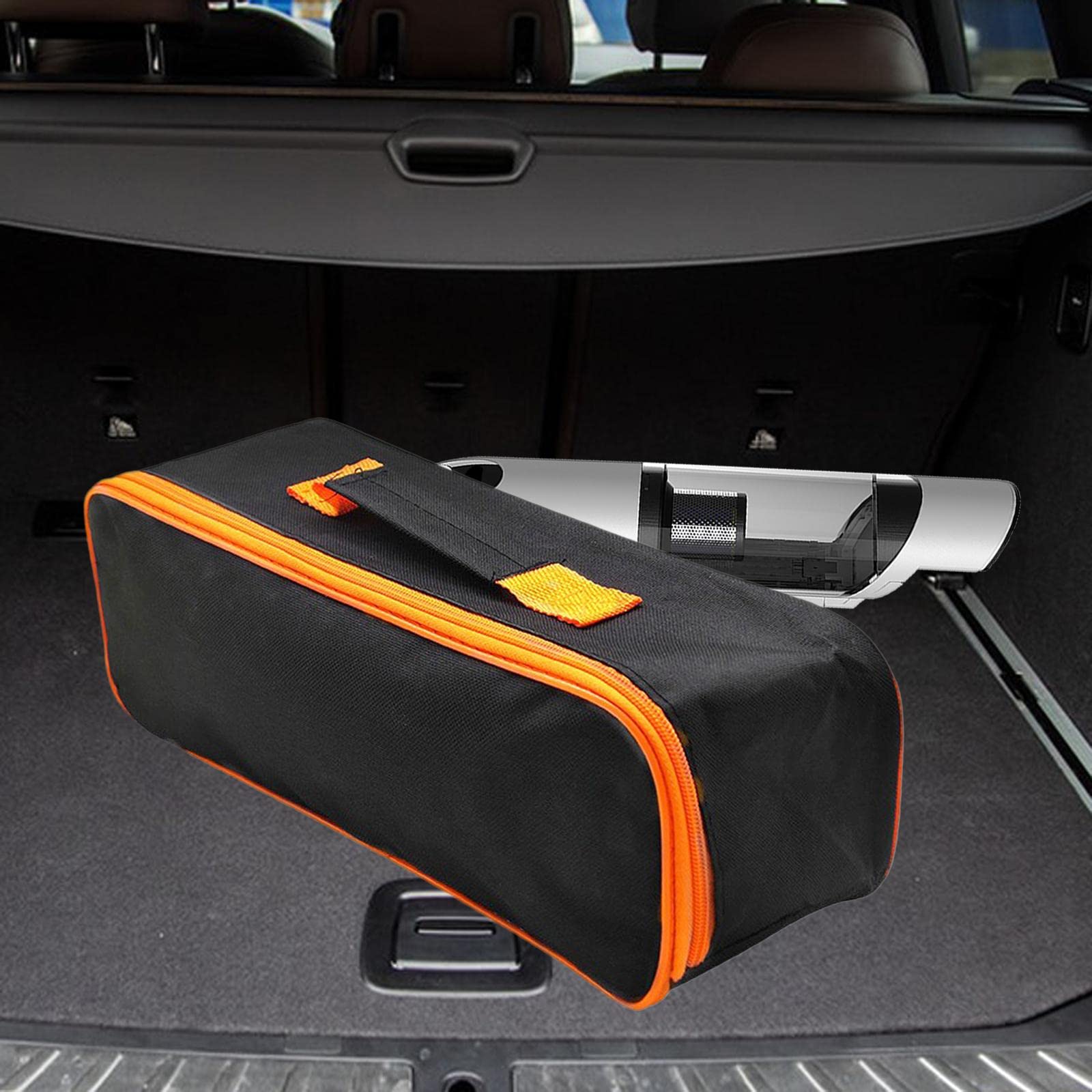 perfk Organizador de Maletero, Bolsa de Herramientas con Cremallera Duradera, Bolsa de Almacenamiento Plegable para Aspiradora de Coche, Manija Única