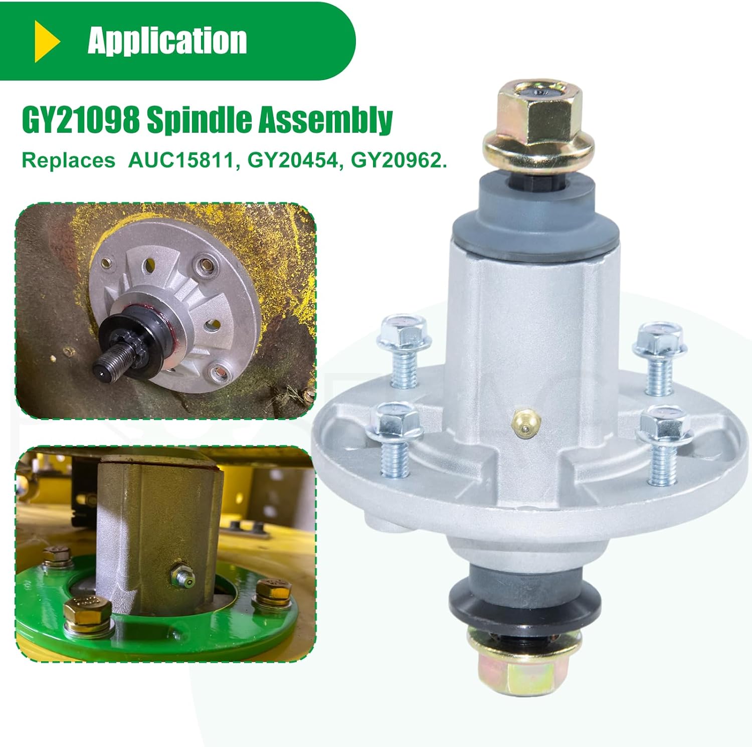 2 Pack GY21098 Spindle Assembly with GX20367 Pulley Replaces AUC15811 Mower Deck Drive Spindle, GY20454, GY20962, UC23728 for John Deere 42 inch D110 D130 D105 LA115 D125 LA105 E100 E130 Deck