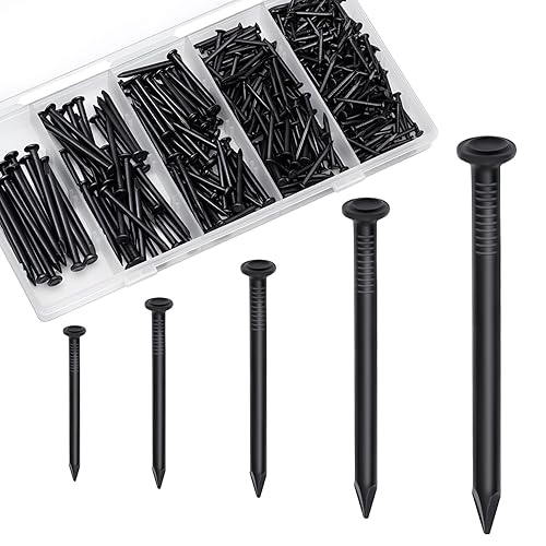 Miniatura 7 de OMOTOOL Kit surtido de uñas de acero ladrillo (275 piezas), uñas de pared de hormigón galvanizado para colgar cuadros y carpintería, uñas de cemento