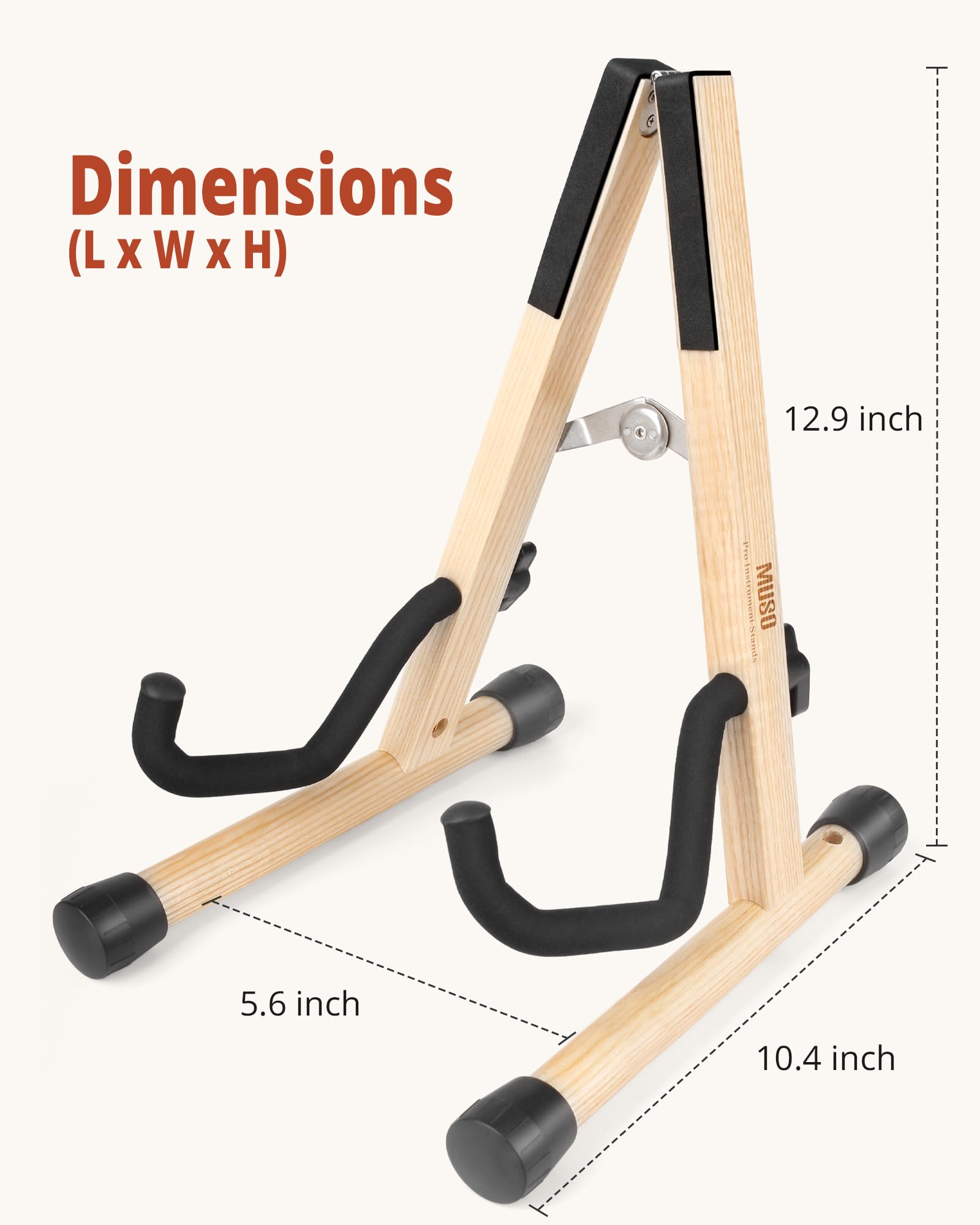 MUSO Support de violon avec support pour archet, ukulélé, support en bois pour mini guitare, banjo et mandoline (bois naturel)