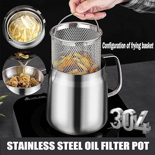 Miniatura 5 de Tanque de filtro de aceite multifuncional de gran capacidad de acero inoxidable 304, olla multifuncional para freidora, freidora con filtración de