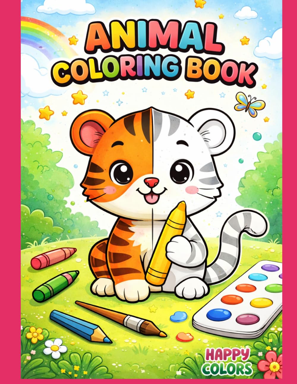 Animals Coloring Book for Kids: Fun and Easy Coloring Pages for Ages 3–7