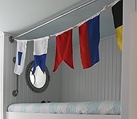 Vista 3 de Bandera de señal náutica de 10" x 15" - Uso interior/exterior - Construcción de doble puntada con palanca de madera y asa de cordaje - Deletrea