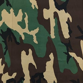 DTY Fabric Camouflage 6-1 Stretch Brushed Printed Jersey Knit Apparel 58/60" Wide Sold BTY