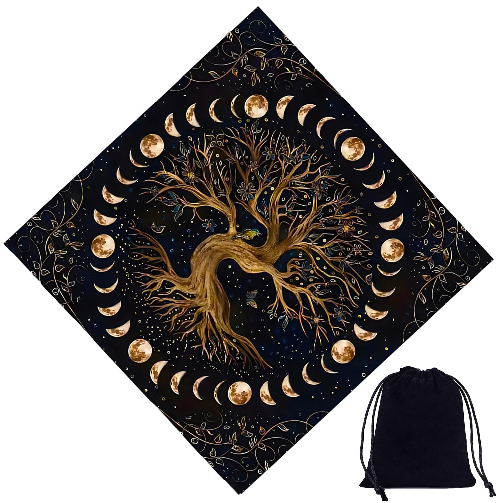 Witchcraft Supplies, 49 * 49cm Altar Cloth, Tarot Cloth and Bag Wiccan Supplies Suitale for Tarot Card Beginners and Meditation Practice