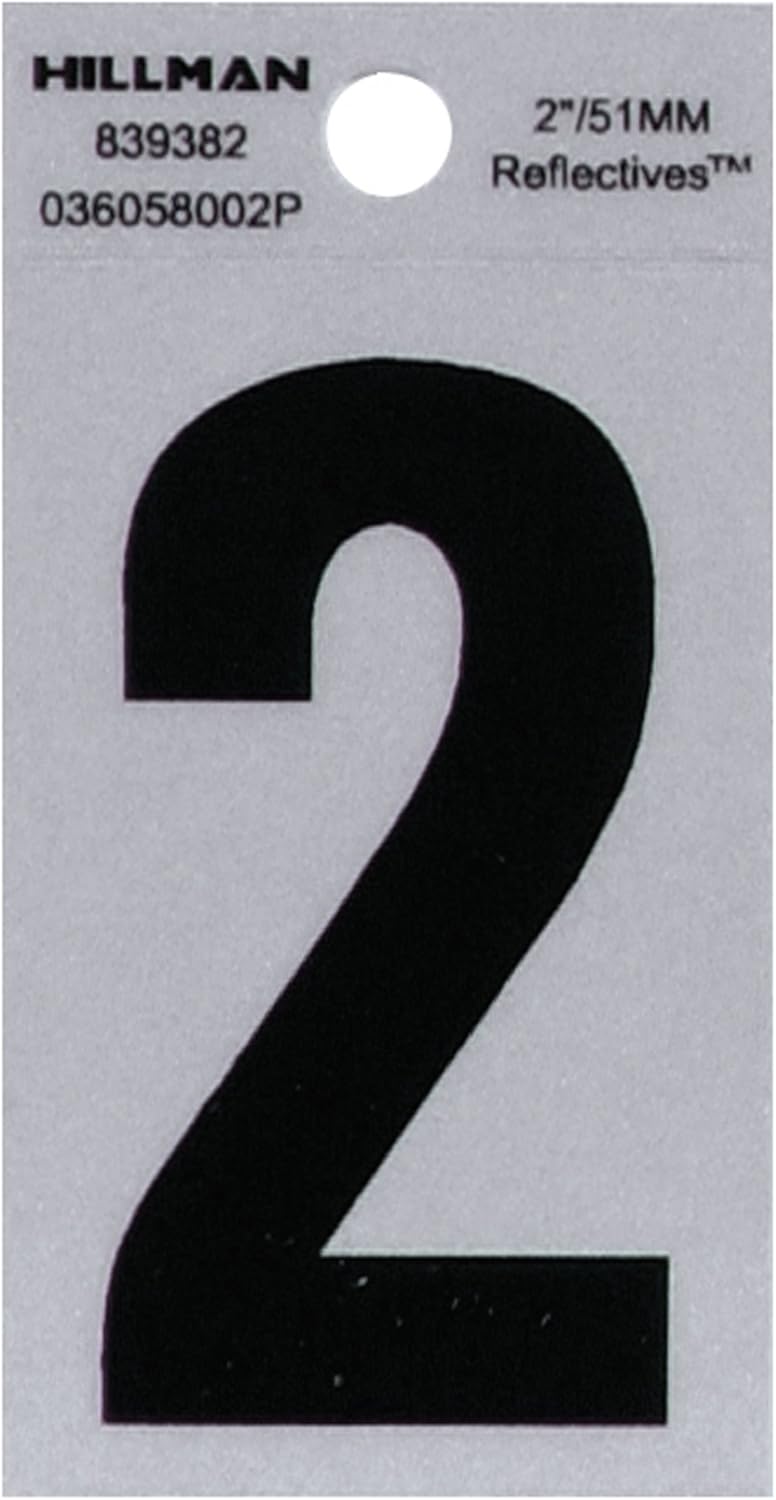Hillman 839382 2" Black and Silver Reflective Poly-Film Adhesive Number 2