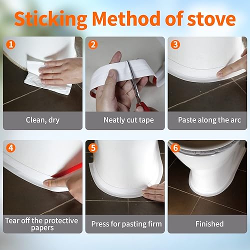 Miniatura 6 de Cinta de calafateo para baño y cocina, tira autoadhesiva para base de inodoro, cinta de calafateo blanca para la parte inferior del inodoro,