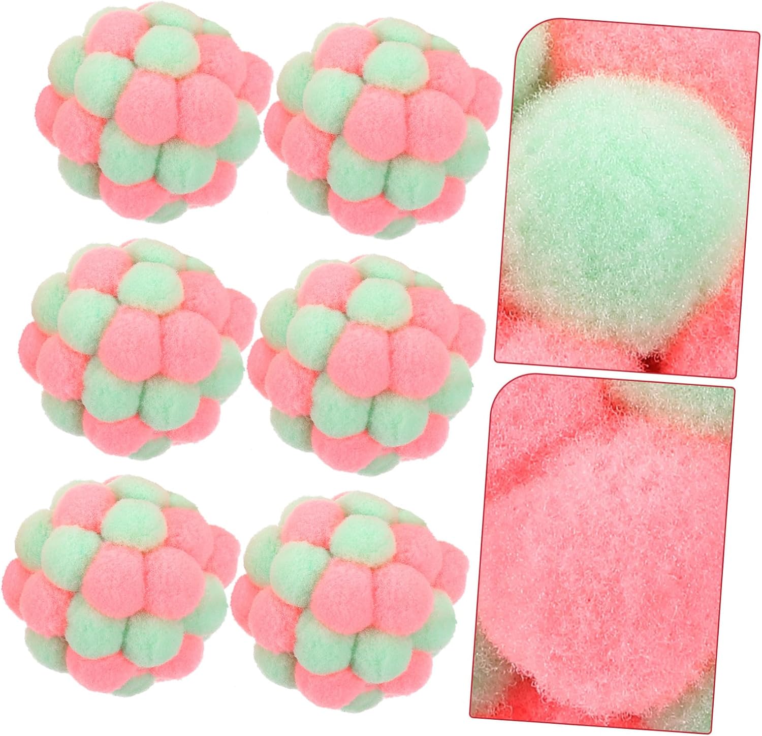 6pcs Colorful Plush Cat Balls with Built Bells Interactive Cat for Indoor Kitten Playthings Stimulate Curiosity and Exercise Pets Safely