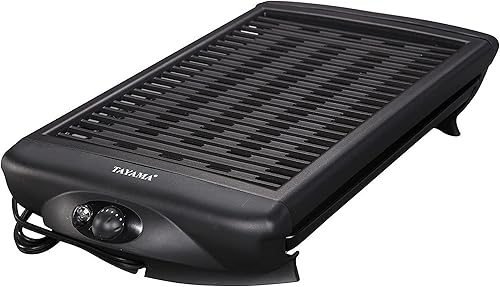 Tayama TG-868XL - Parrilla eléctrica antiadherente sin humo para interiores, extragrande, color negro