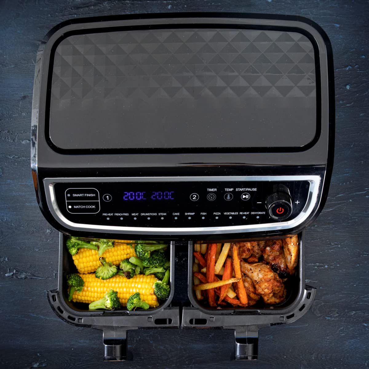 Gastronoma 18290003 freidora Doble 9 L Independiente 2400 W Freidora baja en grasa Negro, Acero inoxidable