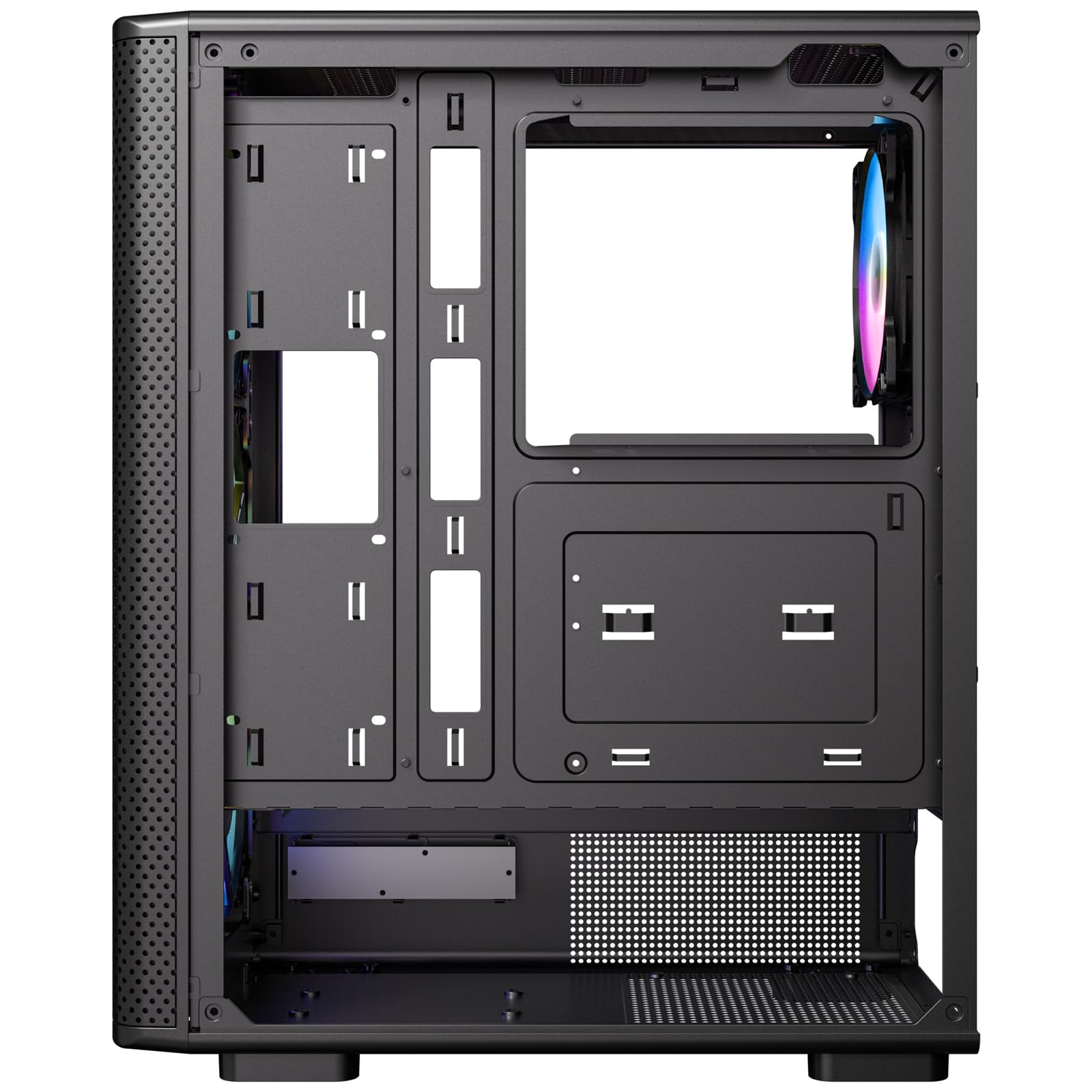 ANTEC VX-310 ARGB Gaming PC Gehäuse – ATX/Micro-ATX/ITX Mid Tower mit Tempered Glass und ARGB Lüftern, Schwarz