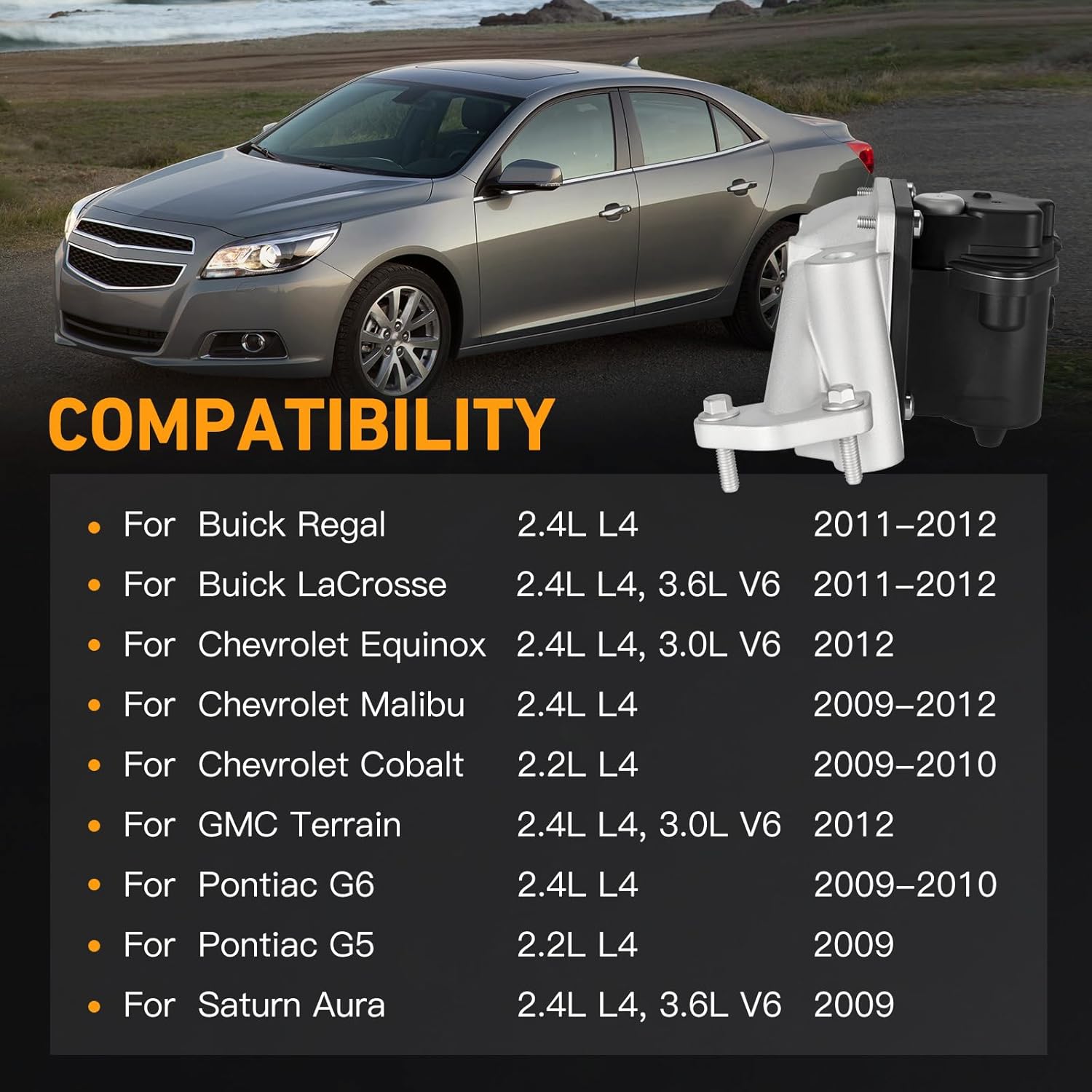 214-2150 Secondary Air Injection Check Valve with Retainers and Bolts for Chevy Equinox Malibu Cobalt, for GMC Terrain, for Buick LaCrosse Regal, for Saturn Aura, 2009-2012 - Replace 12623091