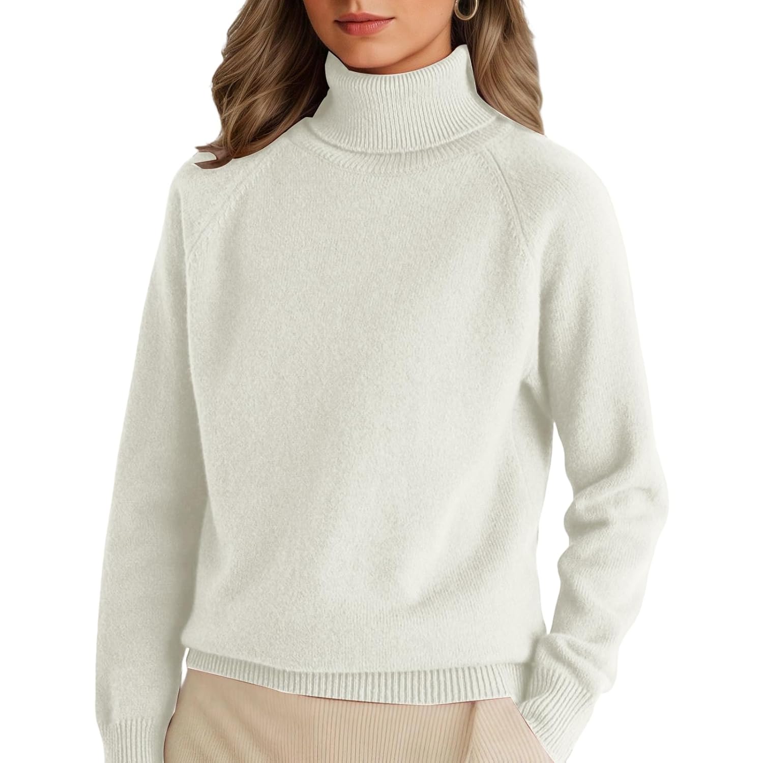 Womens Turtleneck Cashmere Sweaters Long Sleeve Warm Soft Wool Sweater 2026 Spring Casual Knit Pullover Tops