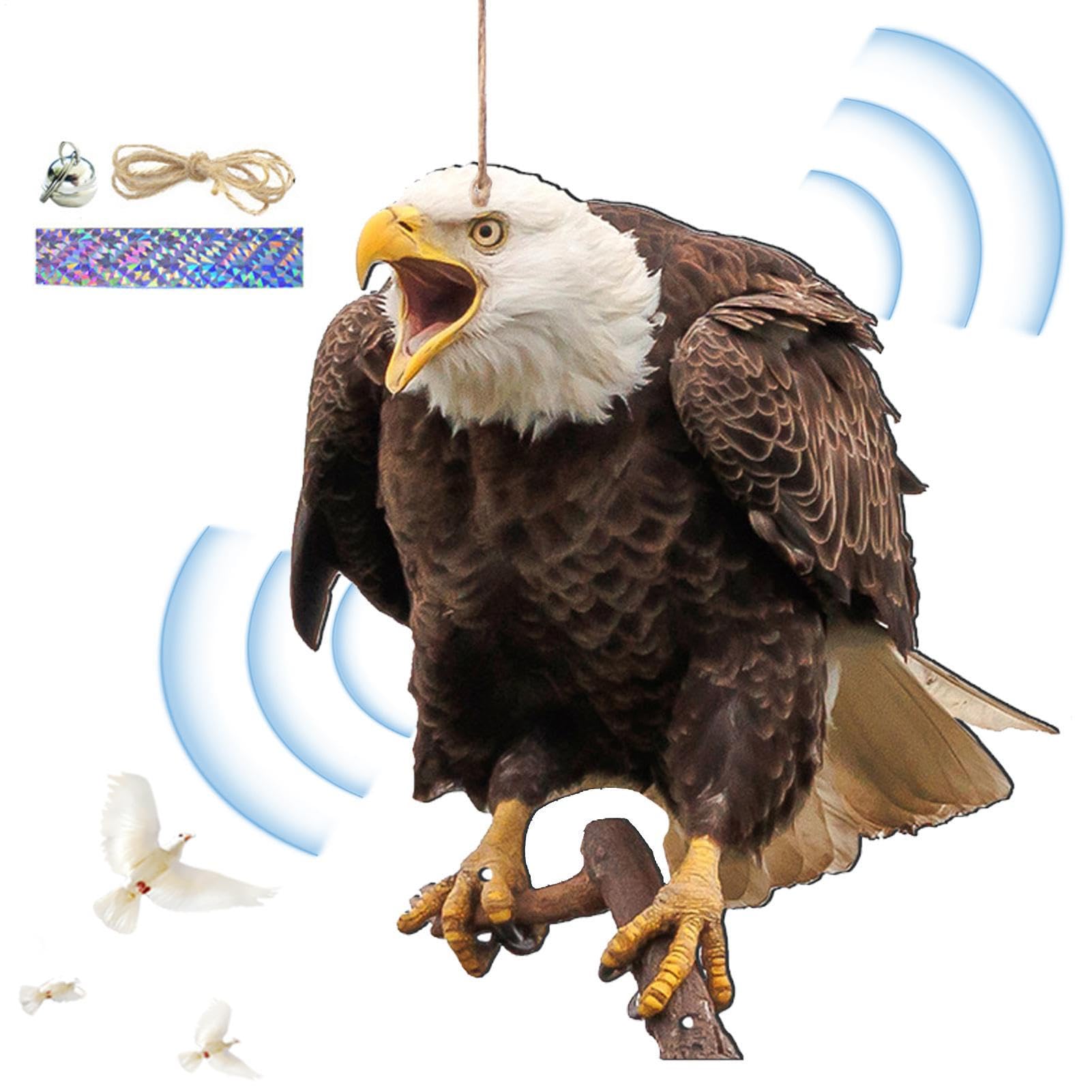 Bird Scarers For Gardens - Bird Band For Deterrents For Outdoor Hanging | Decorative Scarer Pendant With Reflective Tape | Bird repulsion Flat material Hawk Owls To Scare Birds Away