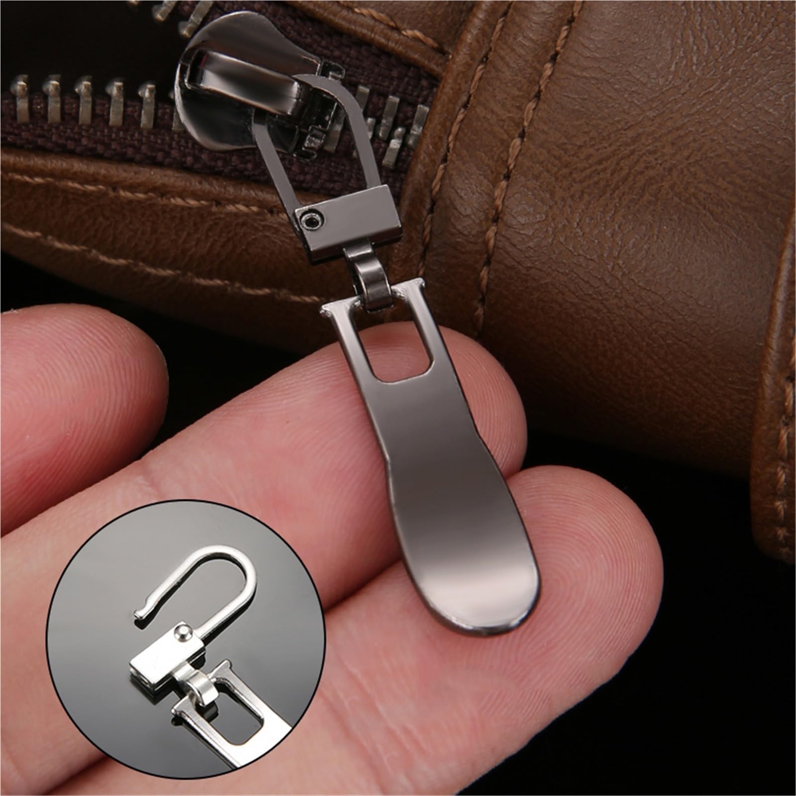 Tiradores de cremallera, 10 tiradores de cremallera desmontables para maletas, bolsas, ropa, manualidades de costura (plata antigua)