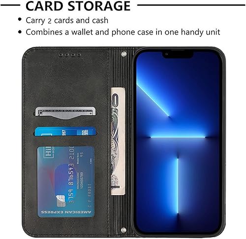 Miniatura 3 de ZiEuooo Funda de piel con cierre magnético y tapa para iPhone 13, 14, 12, 11 Pro Max Mini SE 8 7, cubierta trasera, tarjetero (11 Pro Max, bronceado)