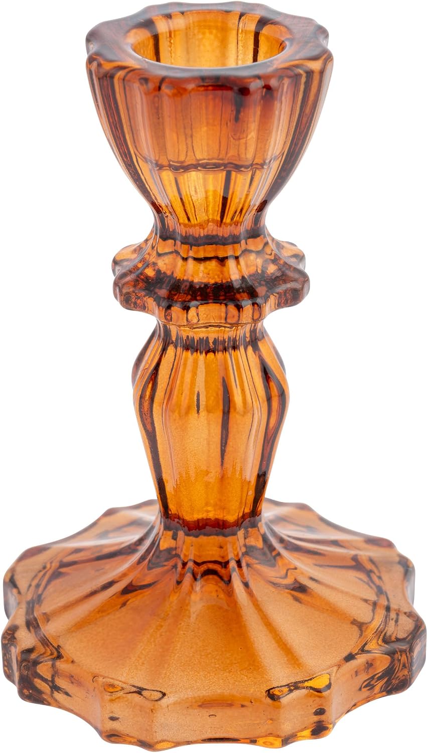 Karma, Taper Glass Candlestick Holder, Tealight Candle Holder Dining Table Decor Centerpiece, Copper