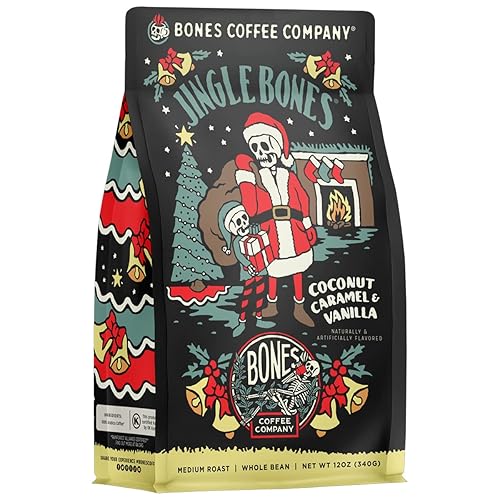 Miniatura 310 de Bones Coffee Company - Granos de café molido French Vanilla, café arábico de tostado medio y baja acidez, café gourmet, 355 gr