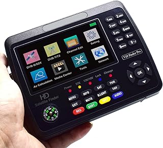 HFERTW Satellite Finder Signal Meter, V10 Pro HD TV Signal Finder DVB-S/S2/S2X/T/T2 Combo Digital Handheld Signal Meter Sa...