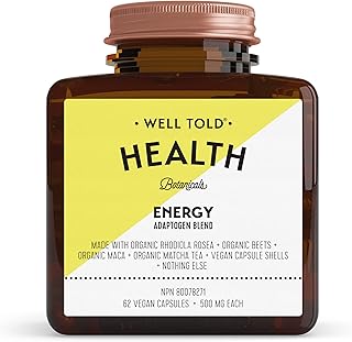 Energy Supplement with Rhodiola Rosea - Well Told Health - Organic Rhodiola, Matcha, Beets + Maca - Helps Increase Physical Energy + Mental Focus - Non-GMO, Vegan + No Fillers (62 Capsules)