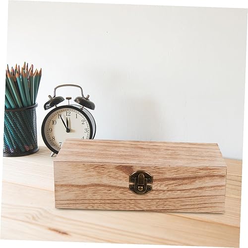 Miniatura 5 de 1 juego de cajas de embalaje de madera retro, cajas de almacenamiento decorativas oblongas creativas con tapas para recuerdos, joyería y decoración
