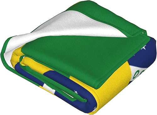 Miniatura 3 de Manta ligera con bandera de Brasil de 60 x 50 pulgadas, manta de viaje acogedora de felpa cálida para dormitorio, sala de estar, sofá, cama, oficina