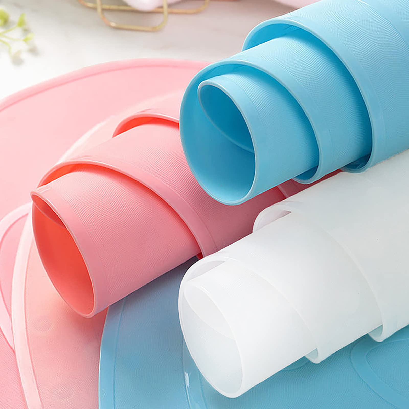 Tapis de bain avec ventouses puissantes en gel de silice antidérapant et lavable en machine Rose 39 x 68 cm