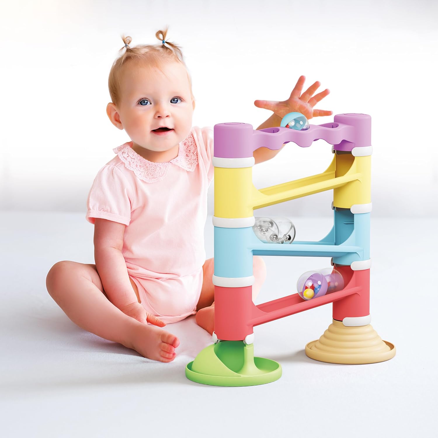 Quercetti Migoga Tower Sound Eco – Musical Marble Track Made of Eco-Friendly Material, Educational Building Toy from 1 Year Old