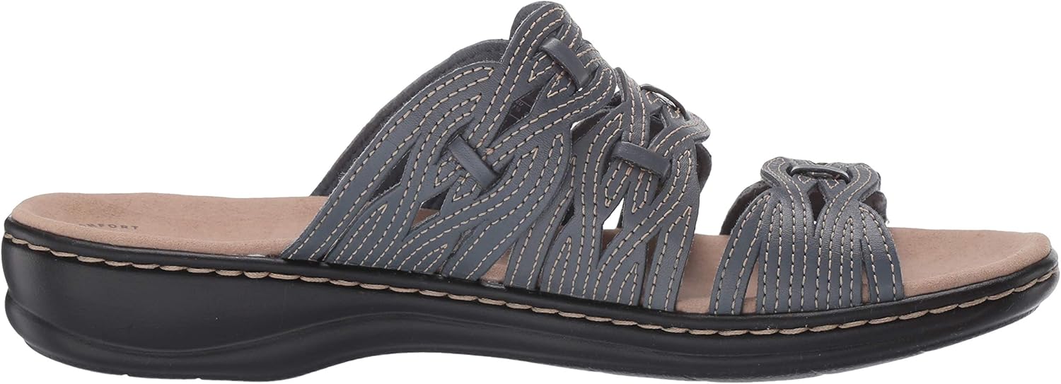 Clarks Women's Leisa Faye Sandal 55 M US Blue Grey Leather