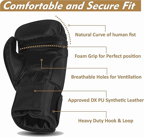 Miniatura 4 de Guantes de boxeo para saco de boxeo, entrenamiento, gimnasio, ejercicio y equipo de boxeo, guantes profesionales para boxeo con protección extra