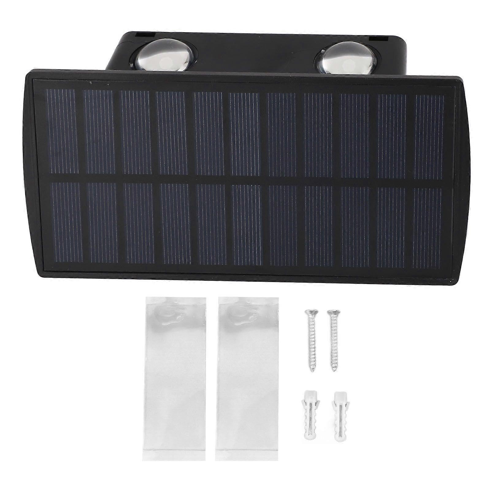 Joyhappst Image Color Solar Outdoor Wall Lights Ip65 Waterproof Double Headed Solar Wall Sconce For Garden Steps Golden Light