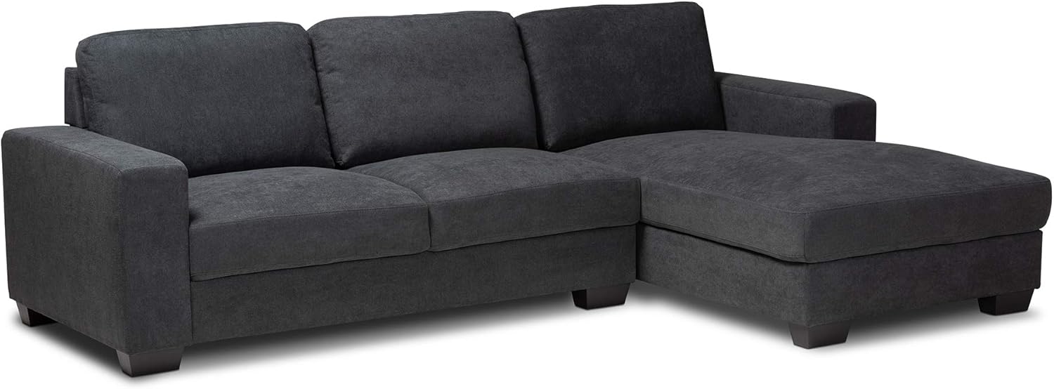 Baxton Studio Sectional, Dark Grey