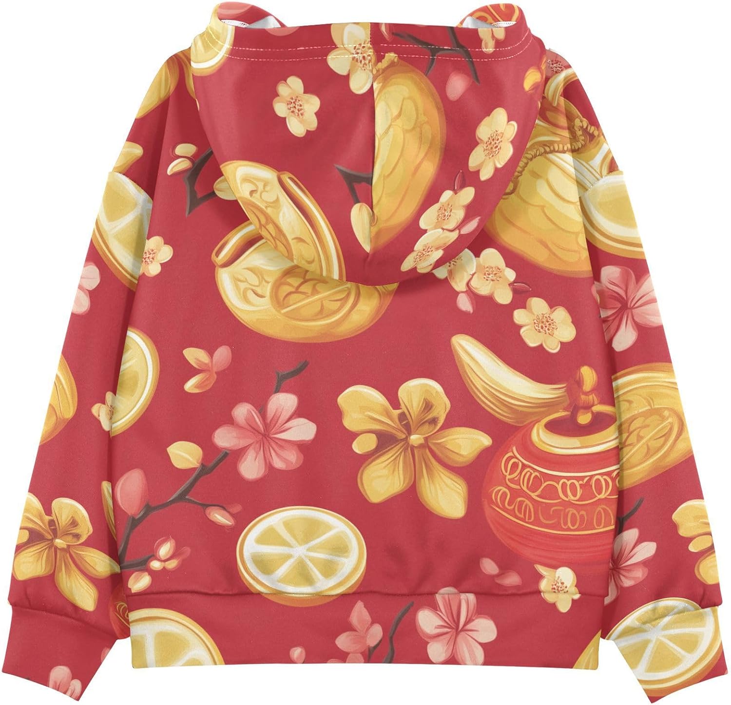 ZZXXB Good Lucky Flowers Kids Sweatshirts Boys Girls Hooded Kangaroo Pocket Pullover Tops XS-XXL