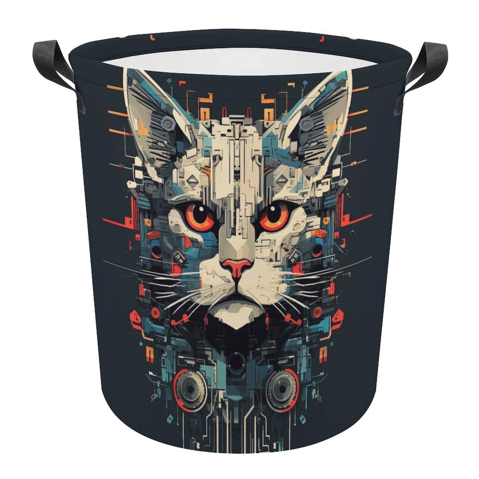 Cesta ropa sucia impermeable con asas duraderas y estampado de animal para lavadero