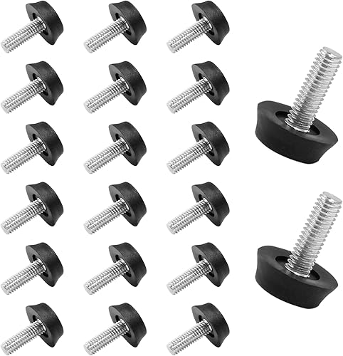 Miniatura 5 de Unlorspy 20 niveladores de muebles ajustables de rosca de 14 de pulgada, niveladores de muebles de acero inoxidable M6 para mesa, silla, patas de