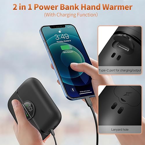 Miniatura 3 de yAyusi Calentadores de manos magnéticos recargables, paquete de 2, calentadores de manos eléctricos portátiles de bolsillo de 9000 mAh con función