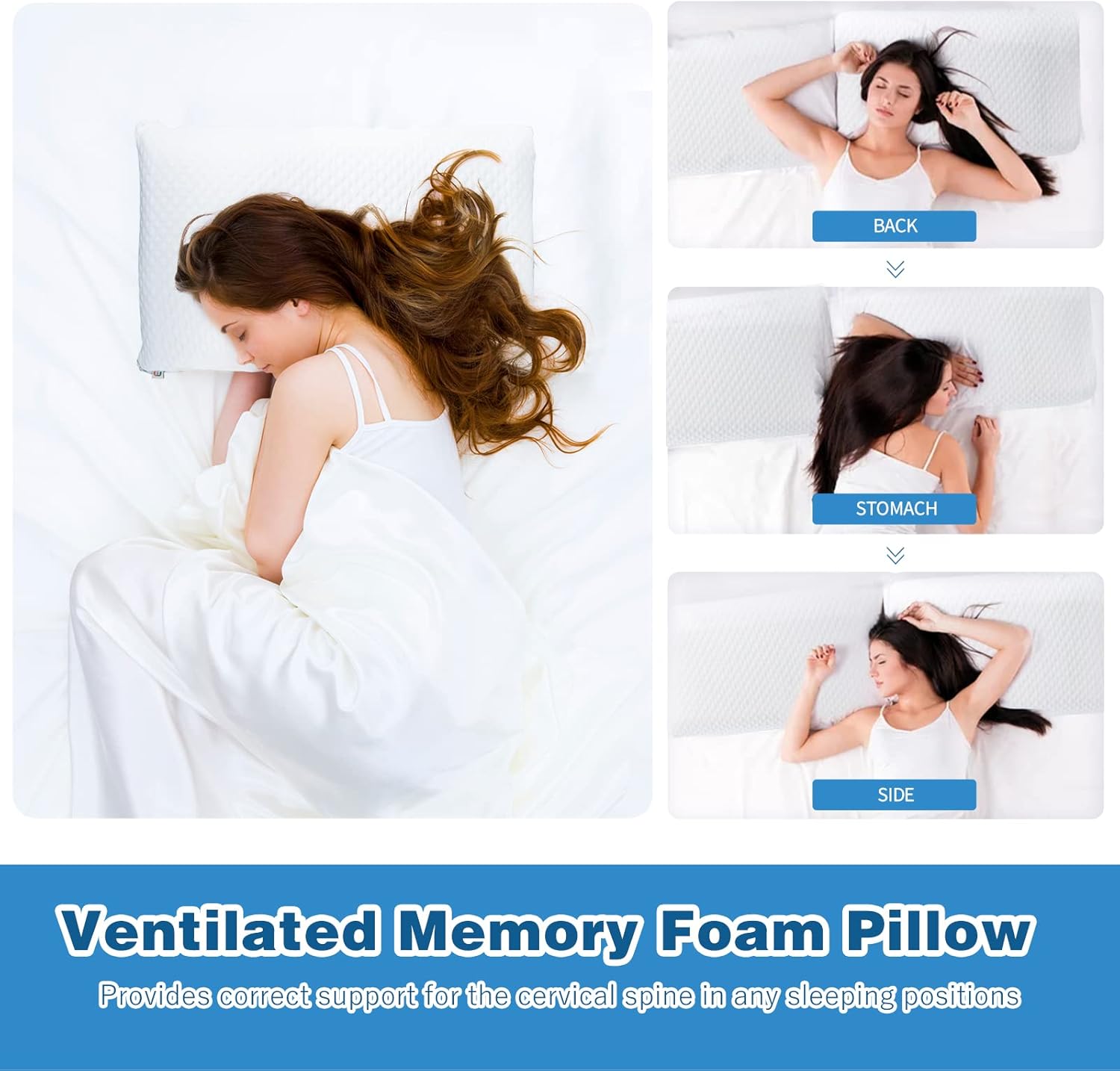 MASTERY MART Firm Pillow for Deep Sleep – Cooling Memory Foam, Adjustable Height, Standard Size, Ideal for Side, Back & Stomach Sleepers (25" x 16") - Image 11