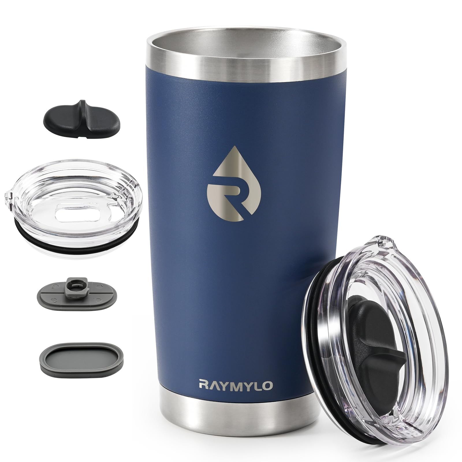 Insulated Travel Mug 590ml Fits Most Car holder, Stainless Steel Coffee Tumbler Cup with Leak-Proof & Detachable Slider Lid for Thorough Clean, Office Coffee Cup Keeps Cold for 24 Hrs and Hot 6 Hrs