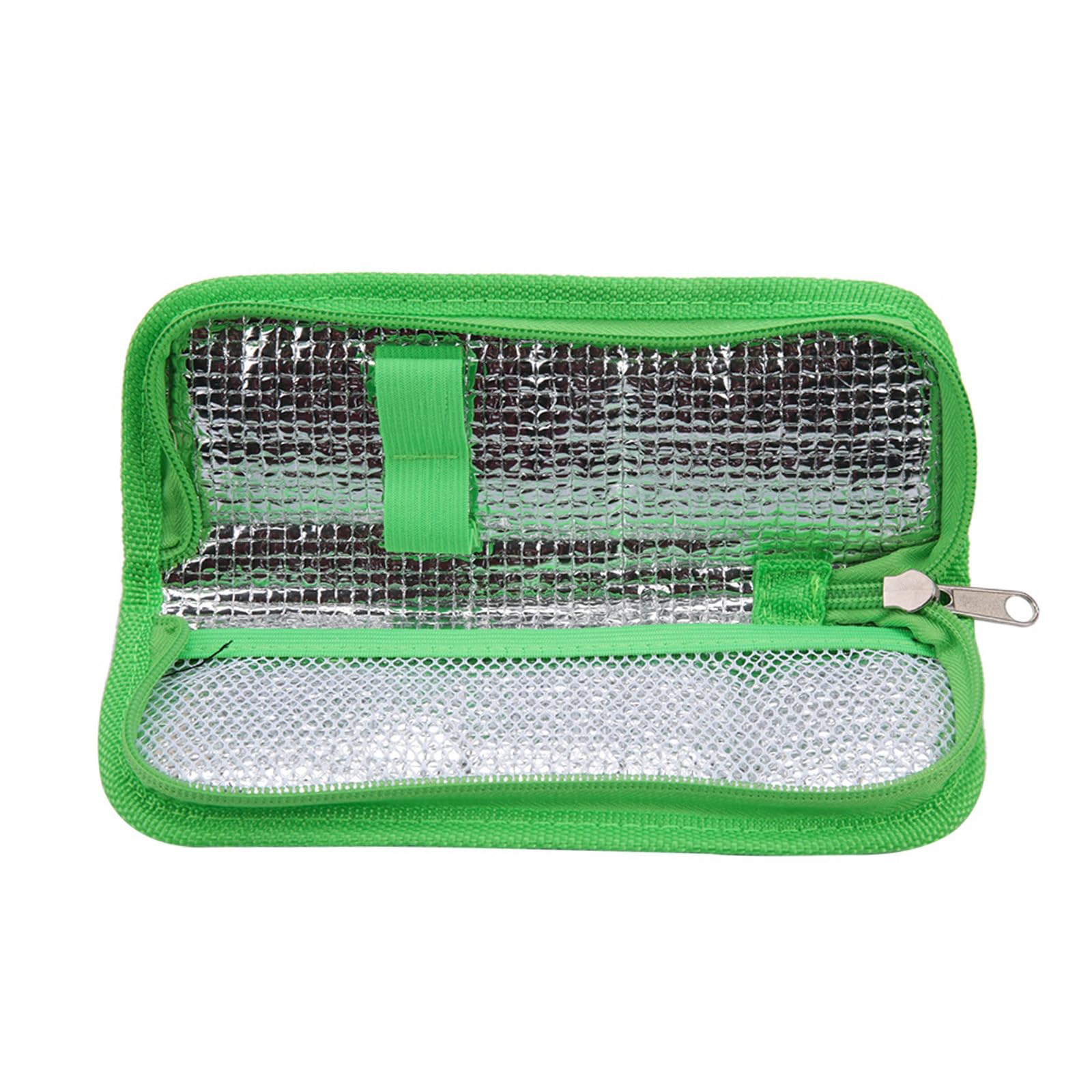 Estuche de Viaje para Enfriador de insulina, Bolsa de enfriamiento portátil insulina, Organizador de Pacientes diabéticos, Estuche Aislado Viaje, Estuche isotermico para Adrenalina(Verde)