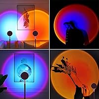 Vista 2 de Sunset Lamp, Projector Rainbow Light 360 Degree Rotation Sunset Projector Lamps, Projection Night Light for Selfie/Photography/Home/Bedroom