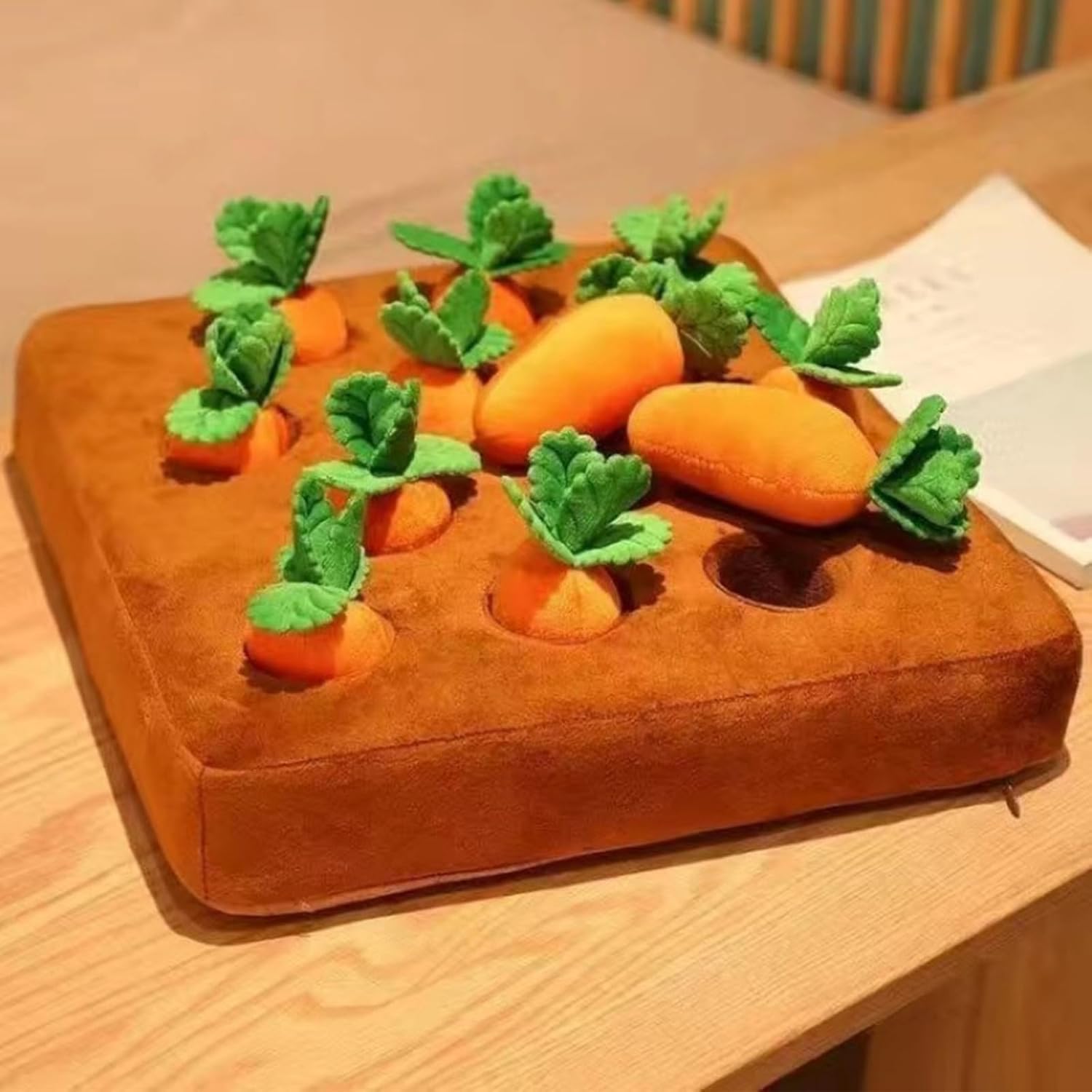Carrot Dog Toy, Snuffle Mat for Dogs Toy Carrot, Interactive Dog Plush Puzzle Toys,Carrot Garden Dog,Dog Carrot Toys Pet Stress Relief with 12 Carrots (1)