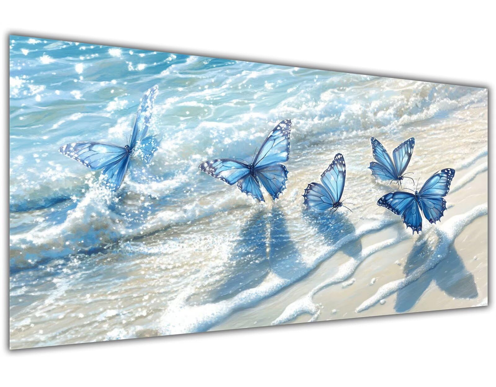 Paint by Numbers Plage Peinture Numero Adulte Papillon Peinture Numero Enfant, DIY Kit Toile Painting Acrylique Loisirs Créatifs Activité Manuelle Décor Maison Cadeaux femmes 90x180cm Sans Cadre-KL837