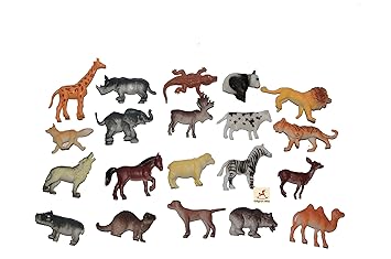 Vibgyor Vibes Vibgyor Zoo Wild Animals Figures Set for Kids - Pack of 20 Animals, Small (Multi Color)
