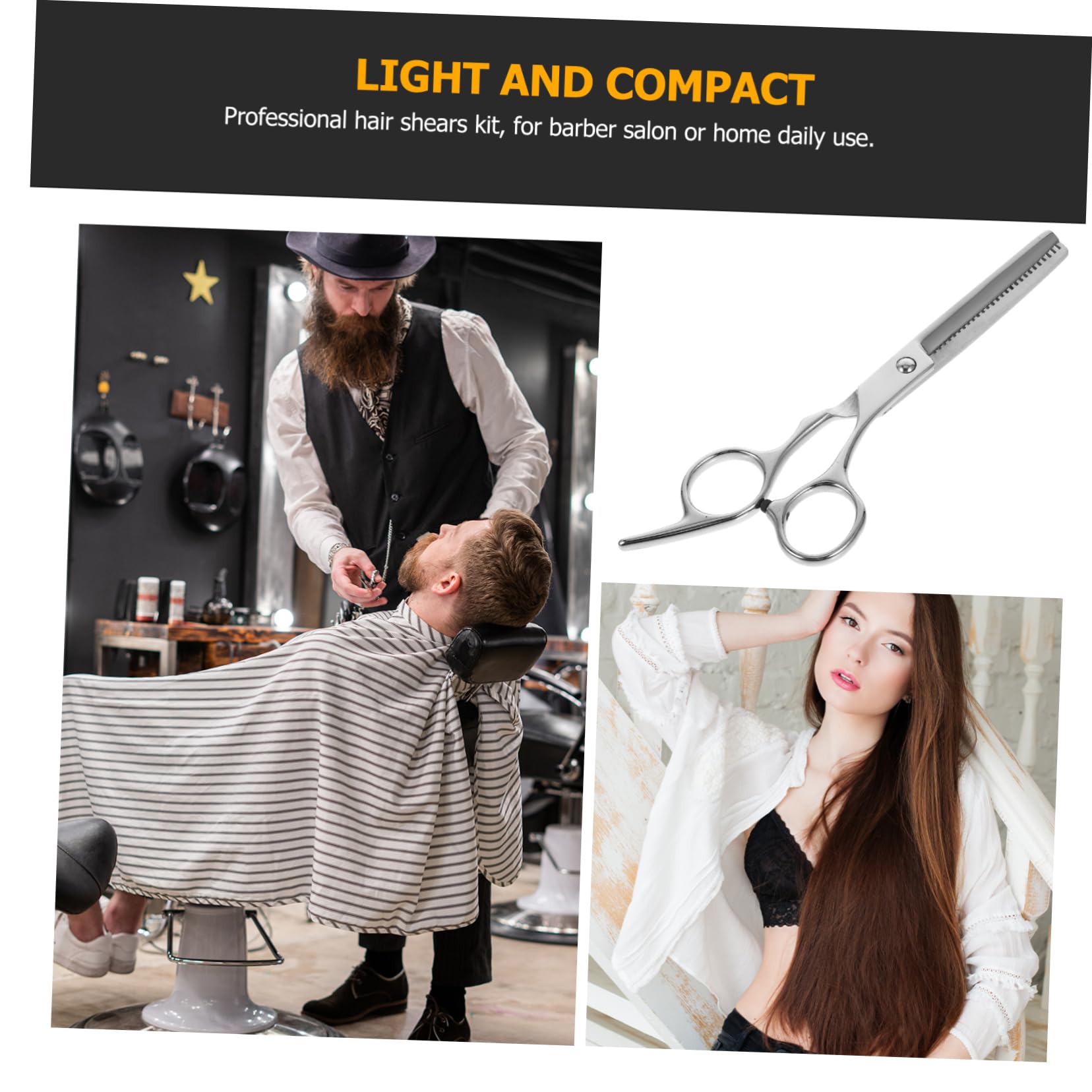 PLAFOPE Tijeras de Peluquería para Cortar Pelo, Metal Plata, Dentado 10%, Uso Doméstico y Salón, No se Atascan Oxidan